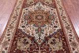 Ivory Heriz Serapi Hand Knotted Wool Rug - 4' 11" X 7' 11" - Golden Nile