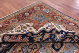 Blue Heriz Serapi Hand Knotted Wool Rug - 8' 11" X 11' 11" - Golden Nile