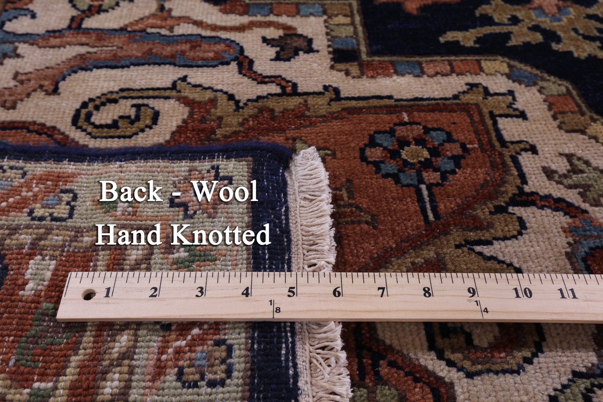 Blue Heriz Serapi Hand Knotted Wool Rug - 7' 9" X 10' 0" - Golden Nile
