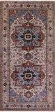 Ivory Heriz Serapi Hand Knotted Wool Rug - 8' 11" X 18' 1" - Golden Nile