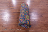 Blue Square Persian Tabriz Hand Knotted Wool & Silk Rug - 12' 0" X 12' 0" - Golden Nile