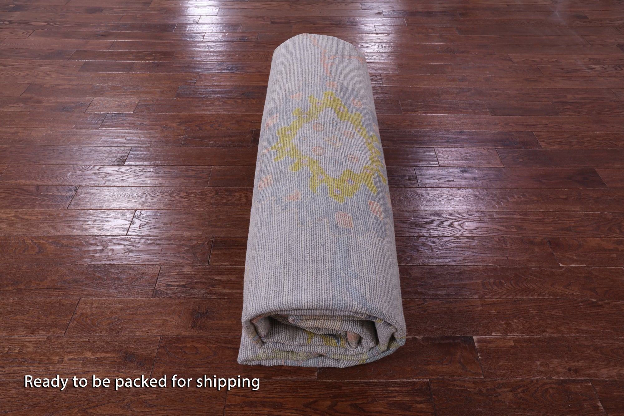Grey Turkish Oushak Hand Knotted Wool Rug - 12' 1" X 14' 10" - Golden Nile