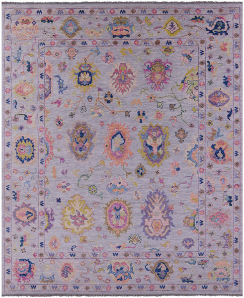 Grey Turkish Oushak Hand Knotted Wool Rug - 12' 2" X 14' 9" - Golden Nile