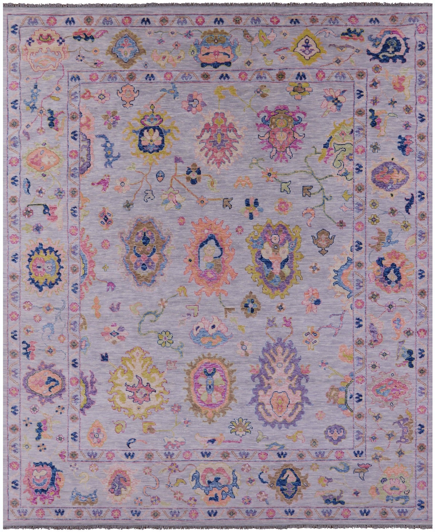 Grey Turkish Oushak Hand Knotted Wool Rug - 12' 2" X 14' 9" - Golden Nile