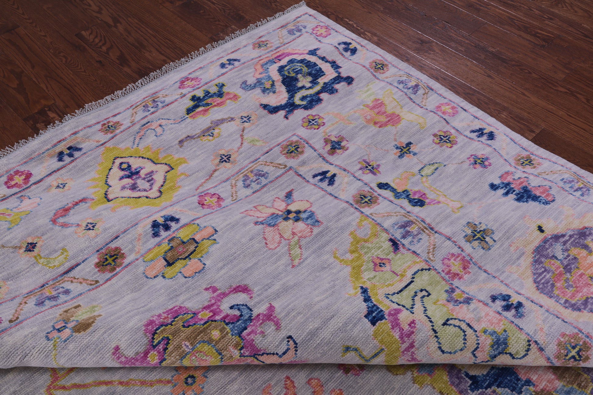 Grey Turkish Oushak Hand Knotted Wool Rug - 12' 2" X 14' 9" - Golden Nile