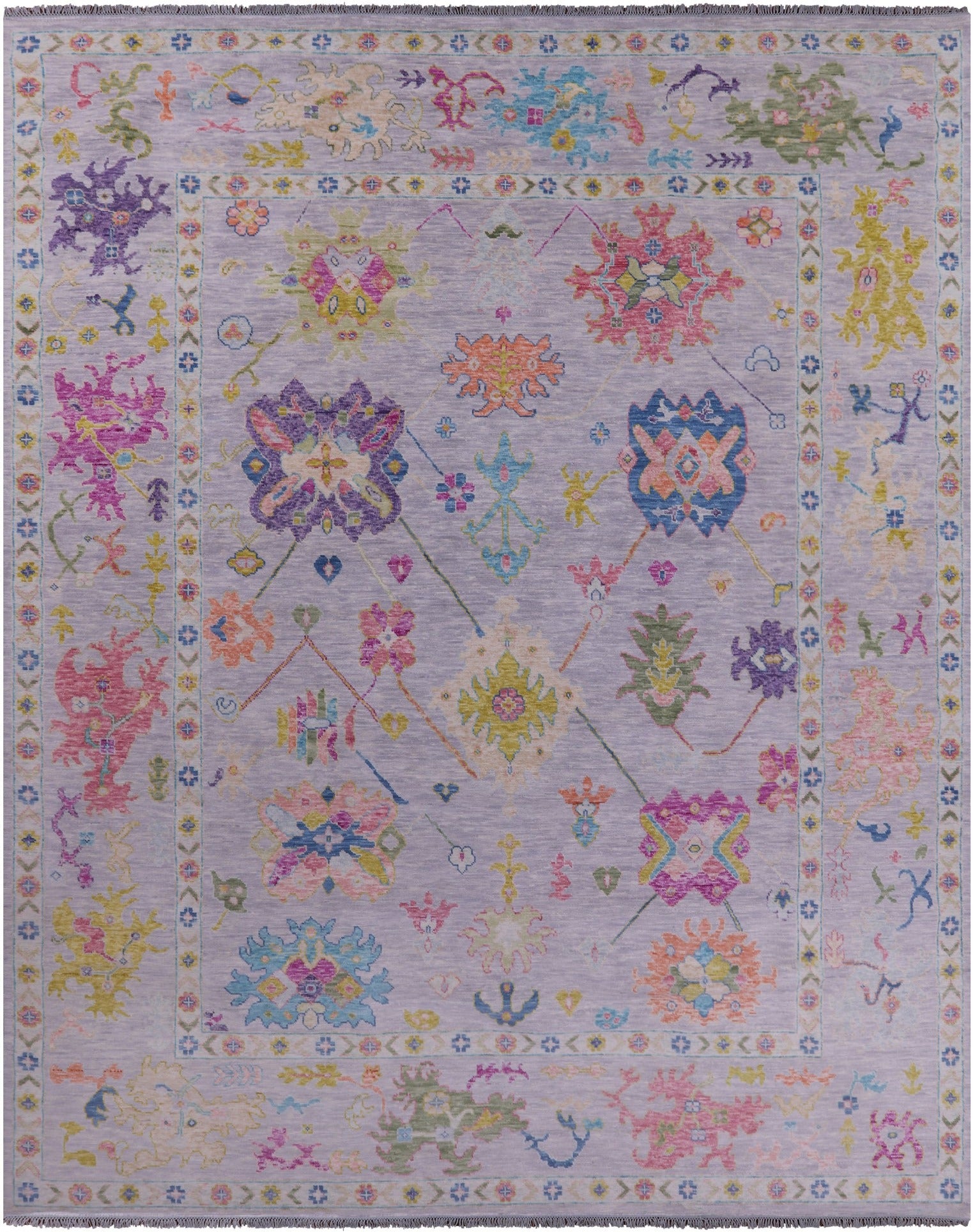 Grey Turkish Oushak Handmade Wool Rug - 12' 2" X 14' 9" - Golden Nile