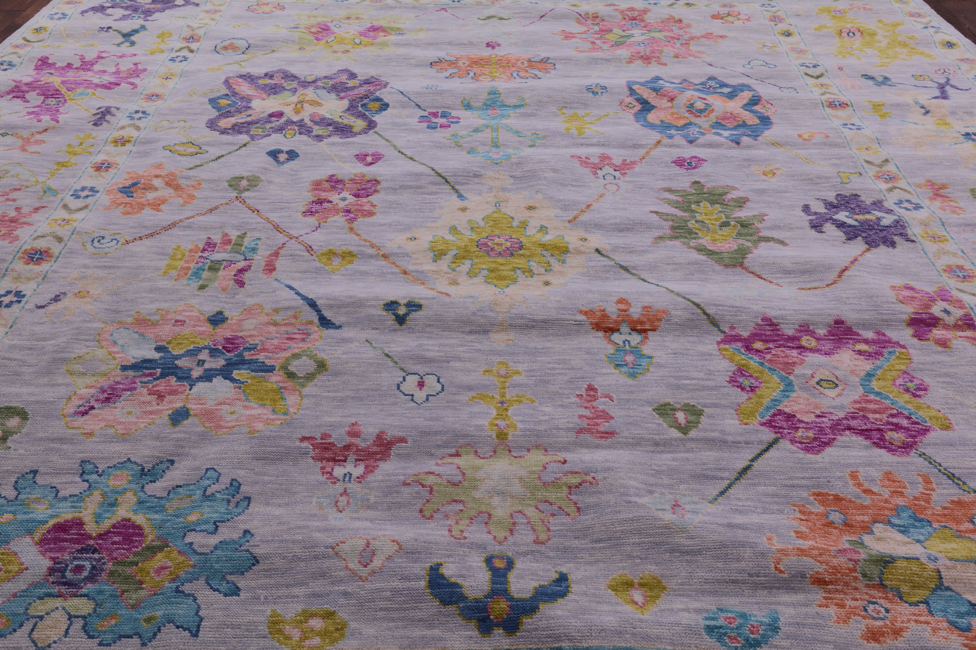 Grey Turkish Oushak Handmade Wool Rug - 12' 2" X 14' 9" - Golden Nile