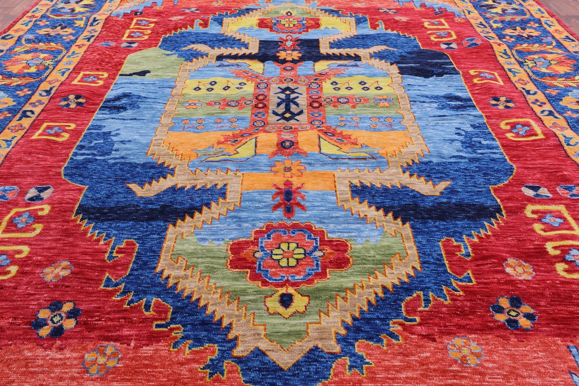 Heriz Serapi Hand Knotted Wool Rug - 12' 2" X 14' 10" - Golden Nile