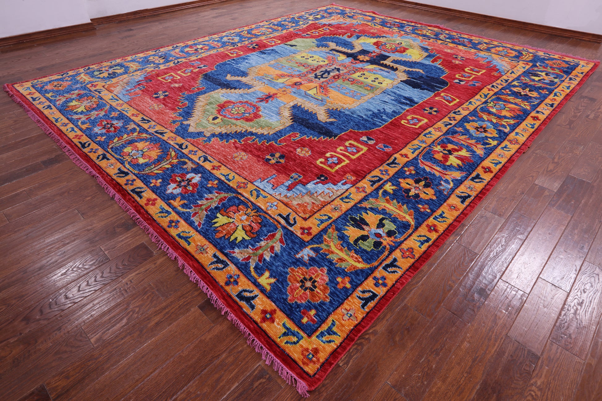 Heriz Serapi Hand Knotted Wool Rug - 12' 2" X 14' 10" - Golden Nile
