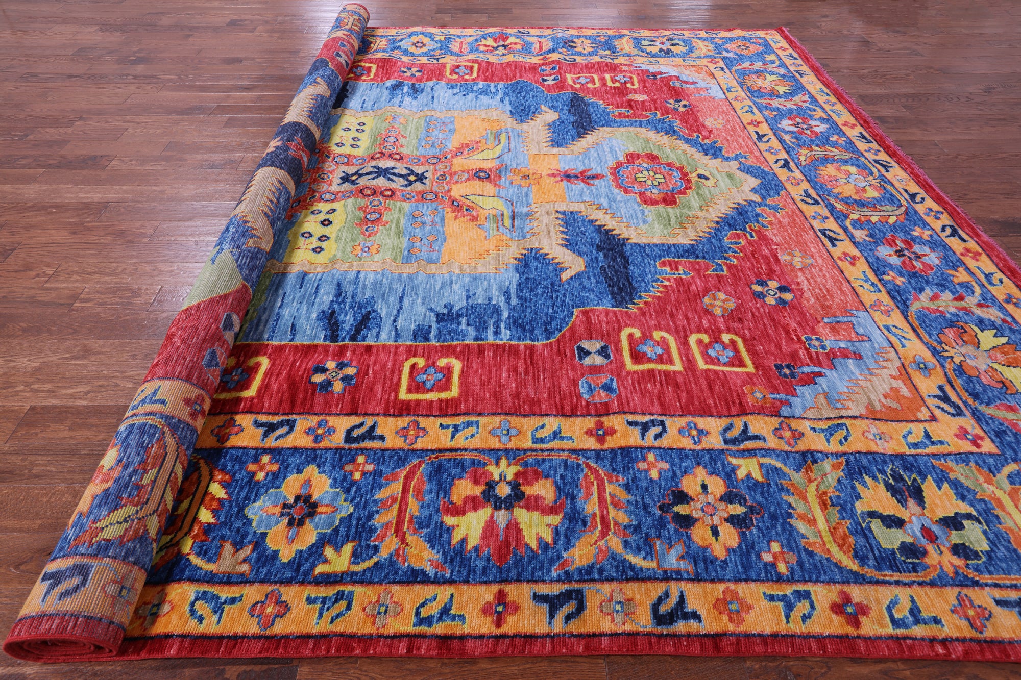 Heriz Serapi Hand Knotted Wool Rug - 12' 2" X 14' 10" - Golden Nile