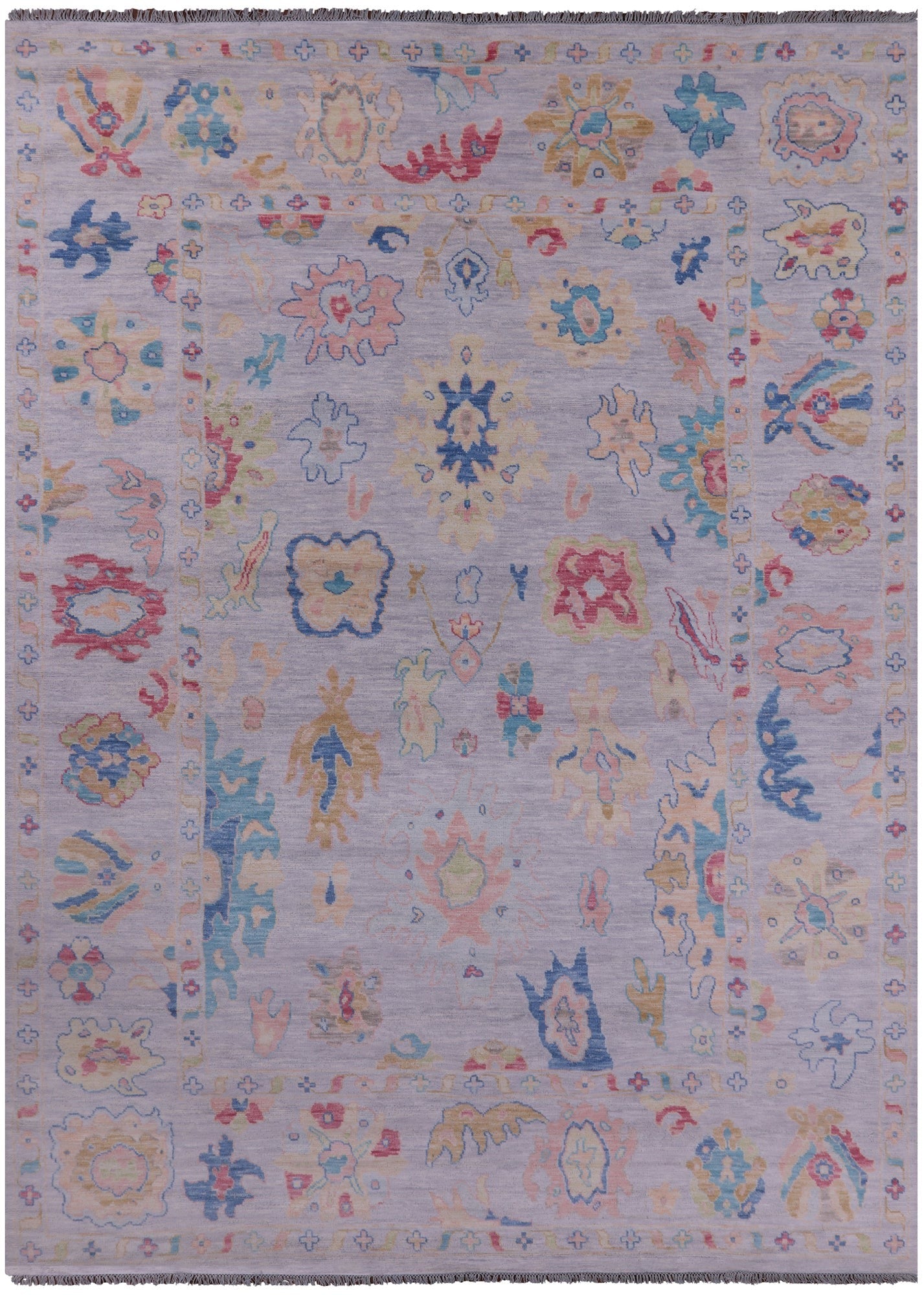 Grey Turkish Oushak Hand Knotted Wool Rug - 10' 1" X 13' 11" - Golden Nile