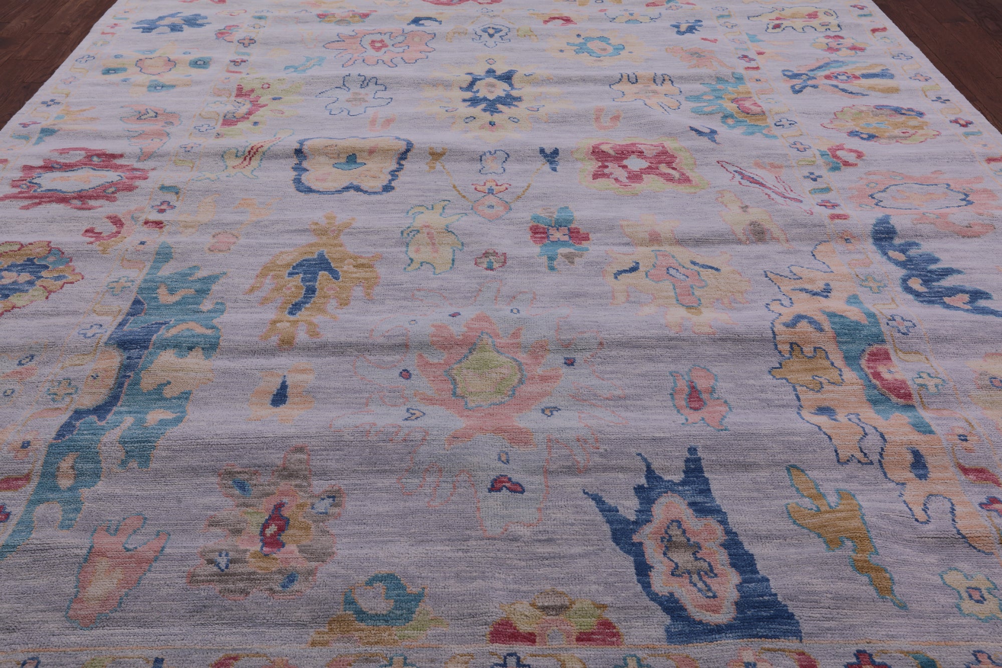 Grey Turkish Oushak Hand Knotted Wool Rug - 10' 1" X 13' 11" - Golden Nile