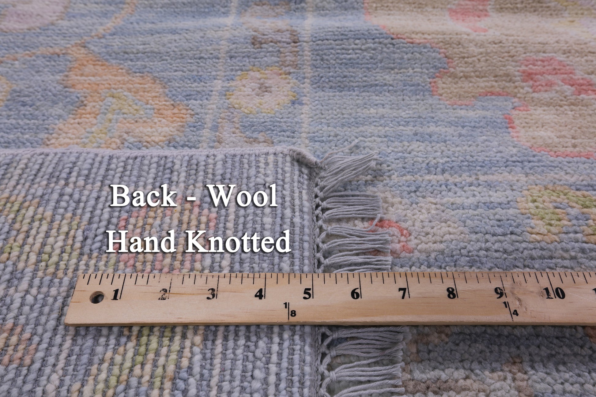 Blue Turkish Oushak Hand Knotted Wool Rug - 10' 0" X 13' 9" - Golden Nile