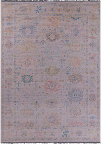 Ivory Turkish Oushak Handmade Wool Rug - 10' 1" X 14' 0" - Golden Nile