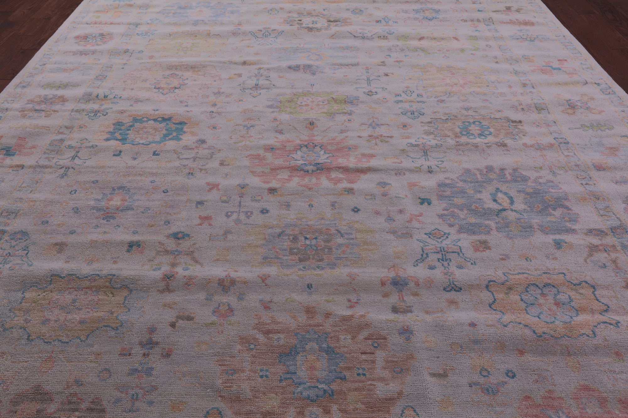Ivory Turkish Oushak Handmade Wool Rug - 10' 1" X 14' 0" - Golden Nile