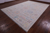 Ivory Turkish Oushak Handmade Wool Rug - 10' 1" X 14' 0" - Golden Nile