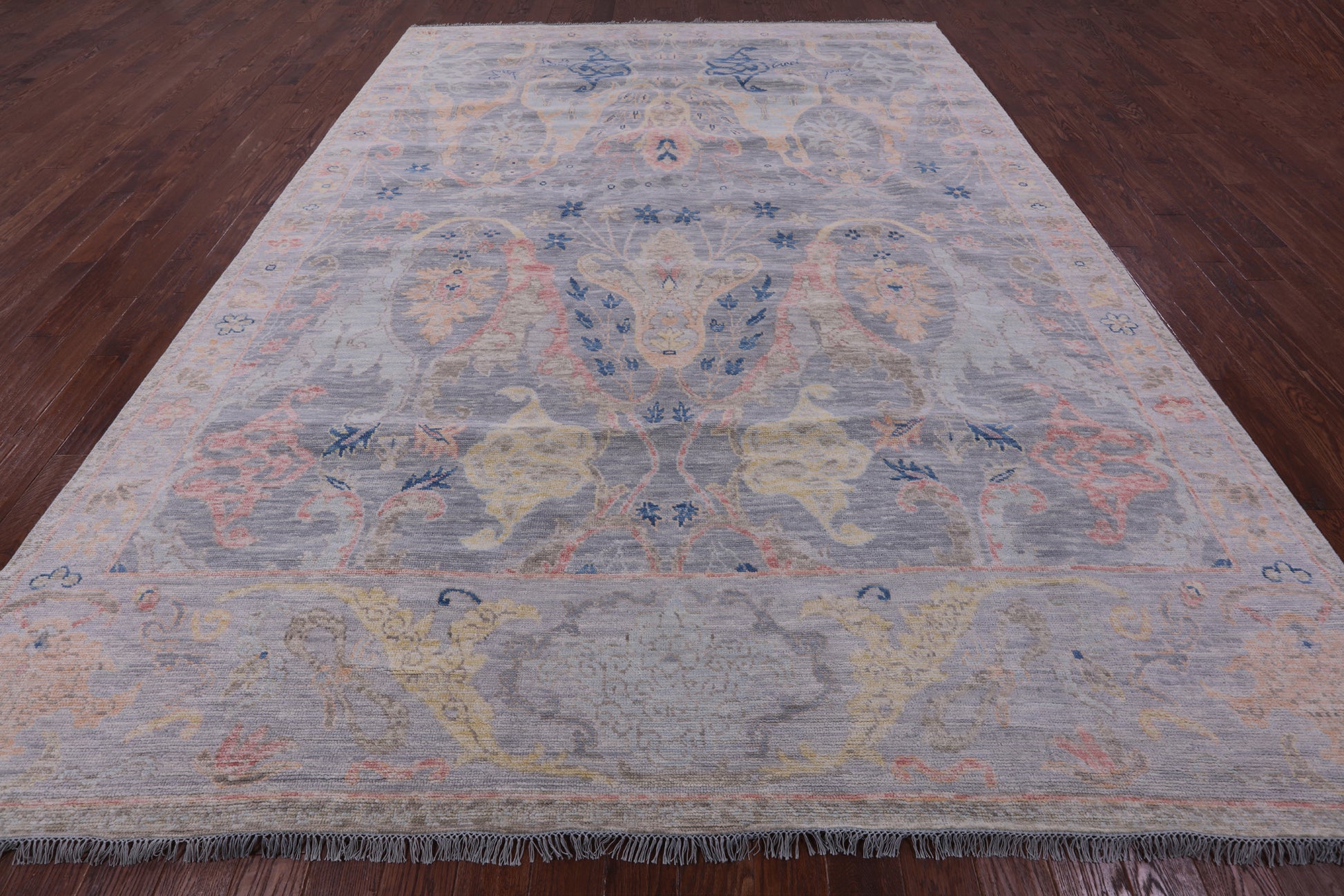 Grey Turkish Oushak Handmade Wool Rug - 10' 1" X 13' 9" - Golden Nile