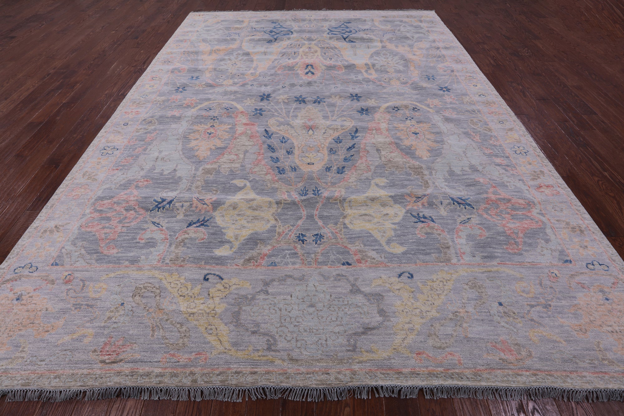 Grey Turkish Oushak Handmade Wool Rug - 10' 1" X 13' 9" - Golden Nile