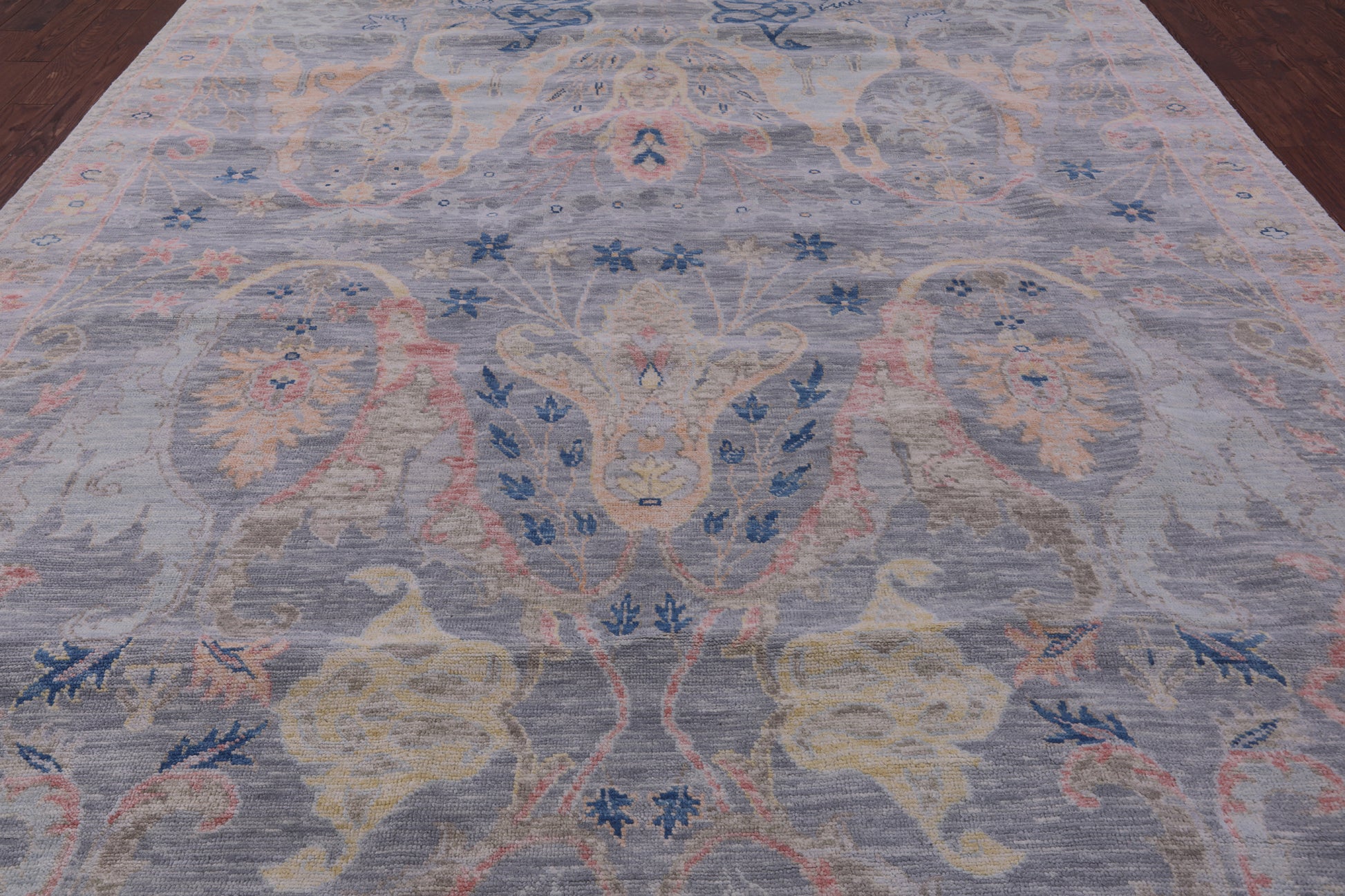 Grey Turkish Oushak Handmade Wool Rug - 10' 1" X 13' 9" - Golden Nile