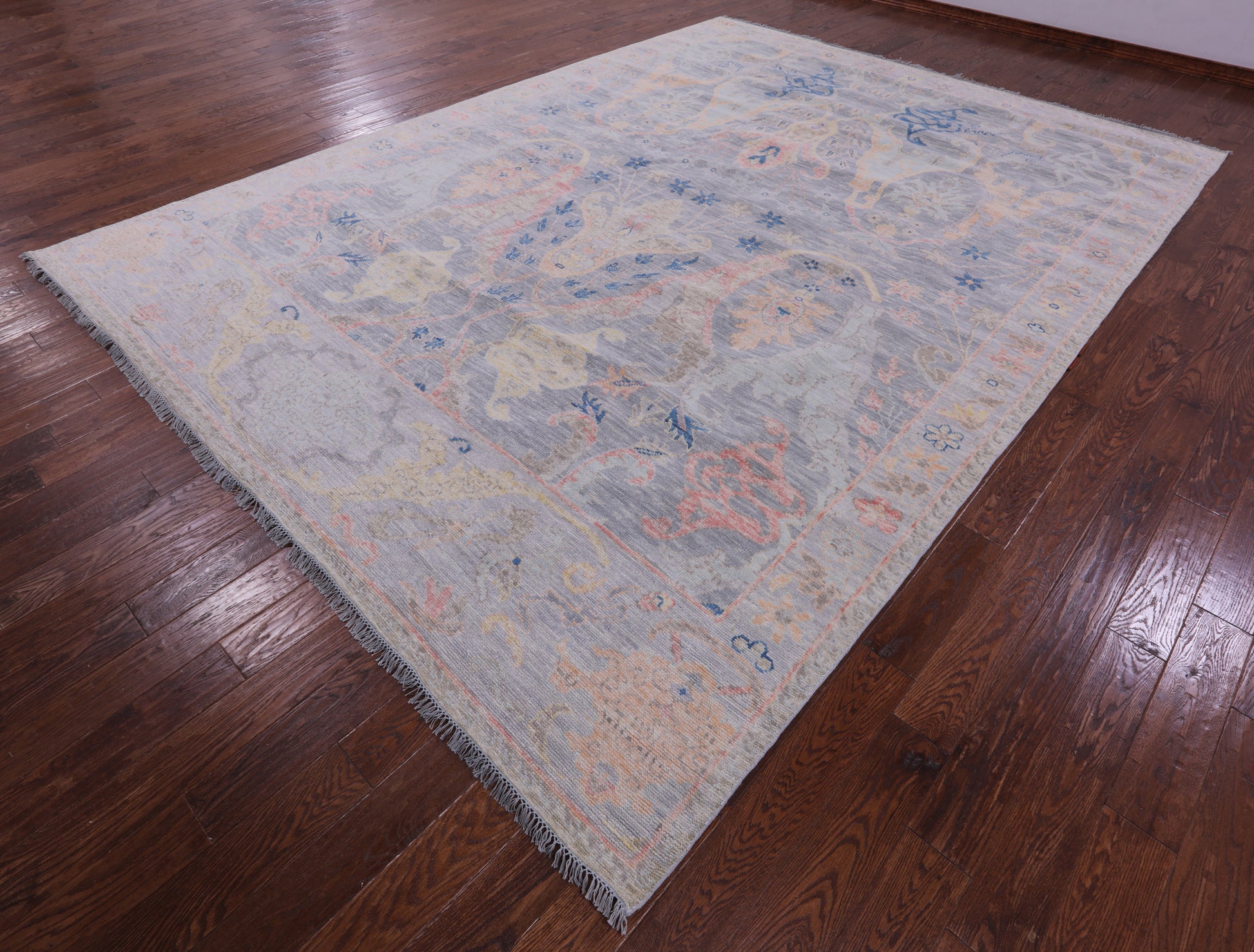 Grey Turkish Oushak Handmade Wool Rug - 10' 1" X 13' 9" - Golden Nile