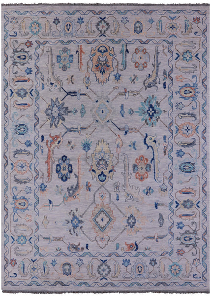 Grey Turkish Oushak Hand Knotted Wool Rug - 10' 3" X 13' 11" - Golden Nile
