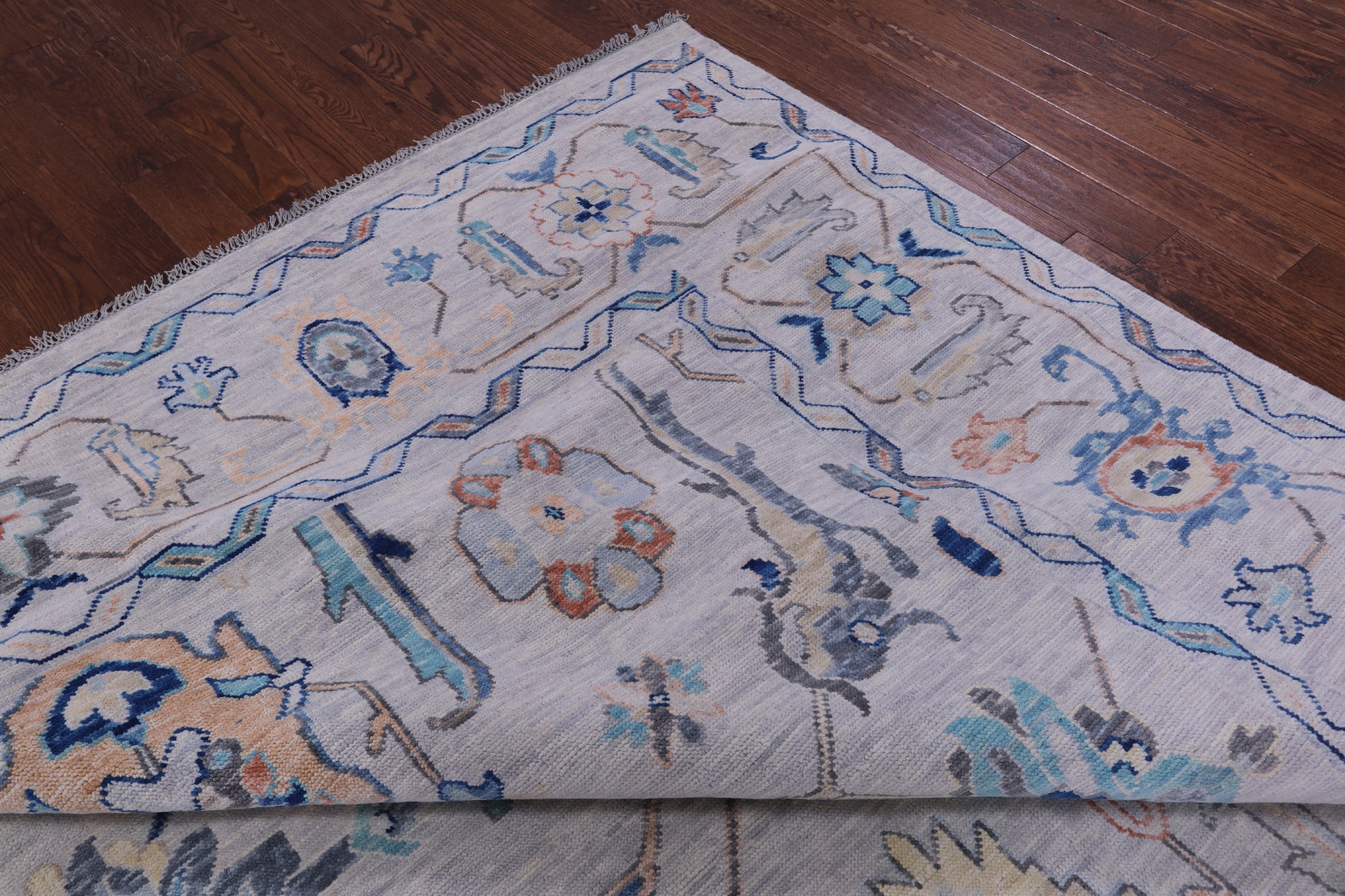 Grey Turkish Oushak Hand Knotted Wool Rug - 10' 3" X 13' 11" - Golden Nile