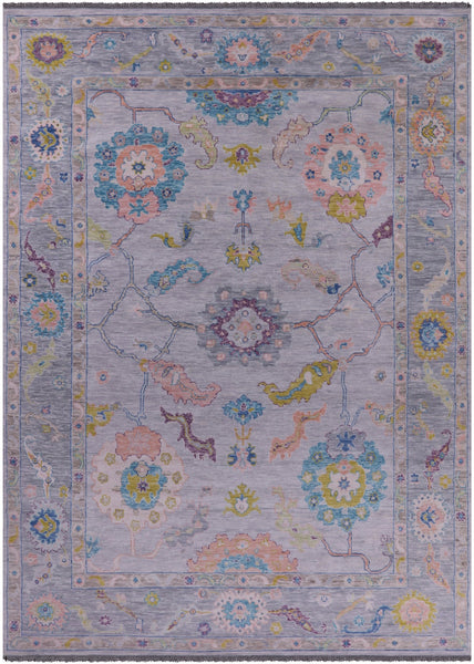 Grey Turkish Oushak Hand Knotted Wool Rug - 10' 2" X 14' 0" - Golden Nile