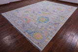 Grey Turkish Oushak Hand Knotted Wool Rug - 10' 2" X 14' 0" - Golden Nile