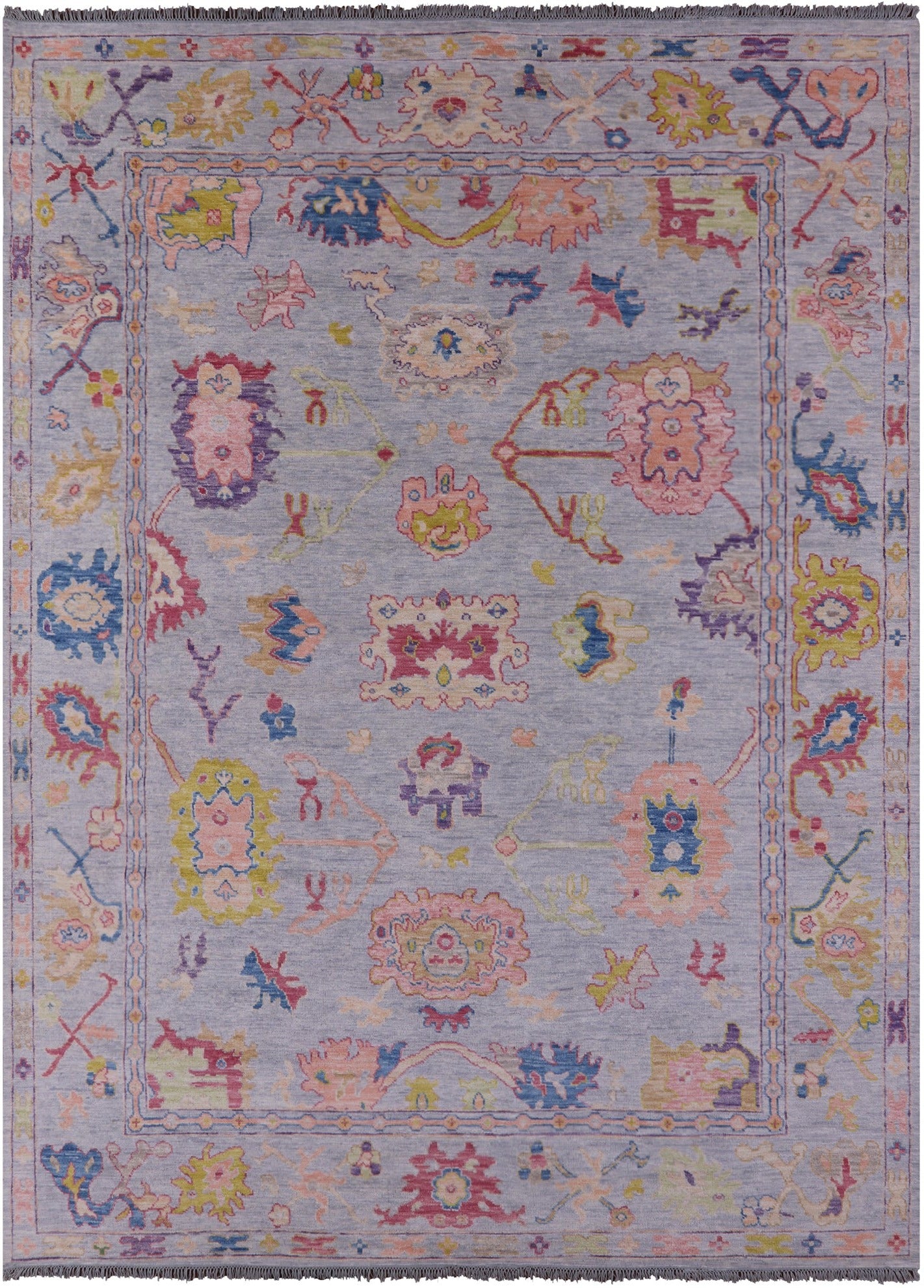 Grey Turkish Oushak Hand Knotted Wool Rug - 10' 1" X 13' 9" - Golden Nile