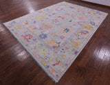 Grey Turkish Oushak Hand Knotted Wool Rug - 10' 1" X 13' 9" - Golden Nile