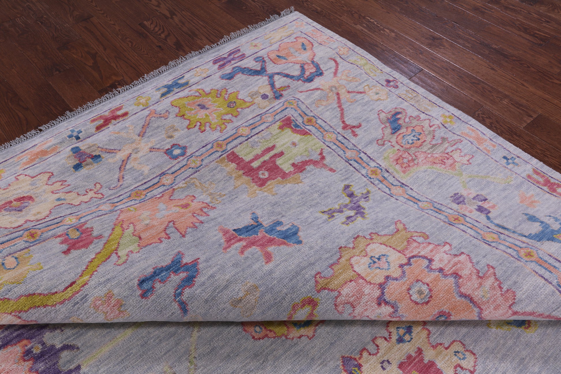 Grey Turkish Oushak Hand Knotted Wool Rug - 10' 1" X 13' 9" - Golden Nile