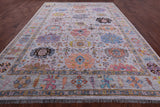 Grey Turkish Oushak Hand Knotted Wool Rug - 10' 2" X 13' 11" - Golden Nile