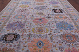 Grey Turkish Oushak Hand Knotted Wool Rug - 10' 2" X 13' 11" - Golden Nile