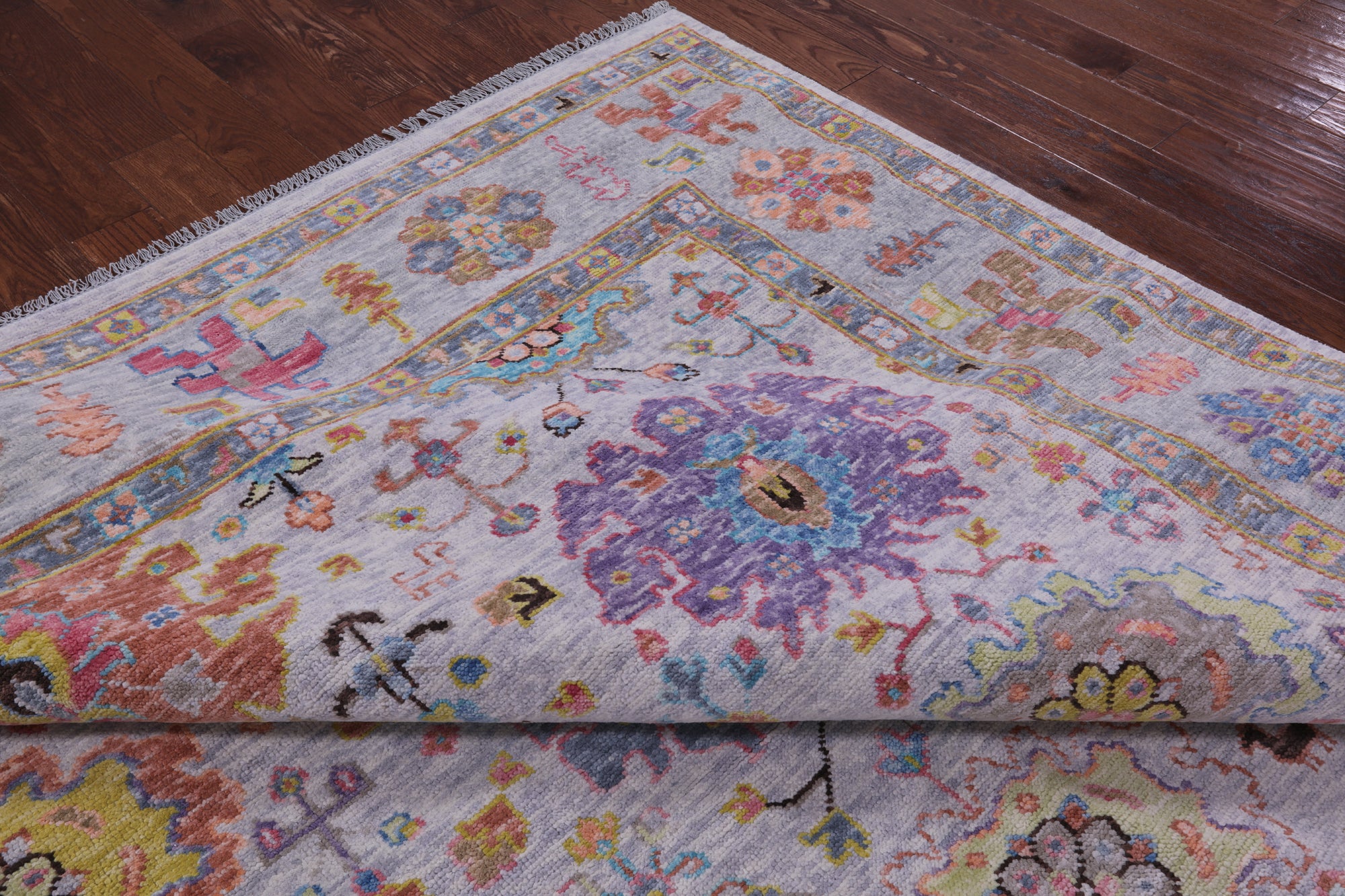 Grey Turkish Oushak Hand Knotted Wool Rug - 10' 2" X 13' 11" - Golden Nile