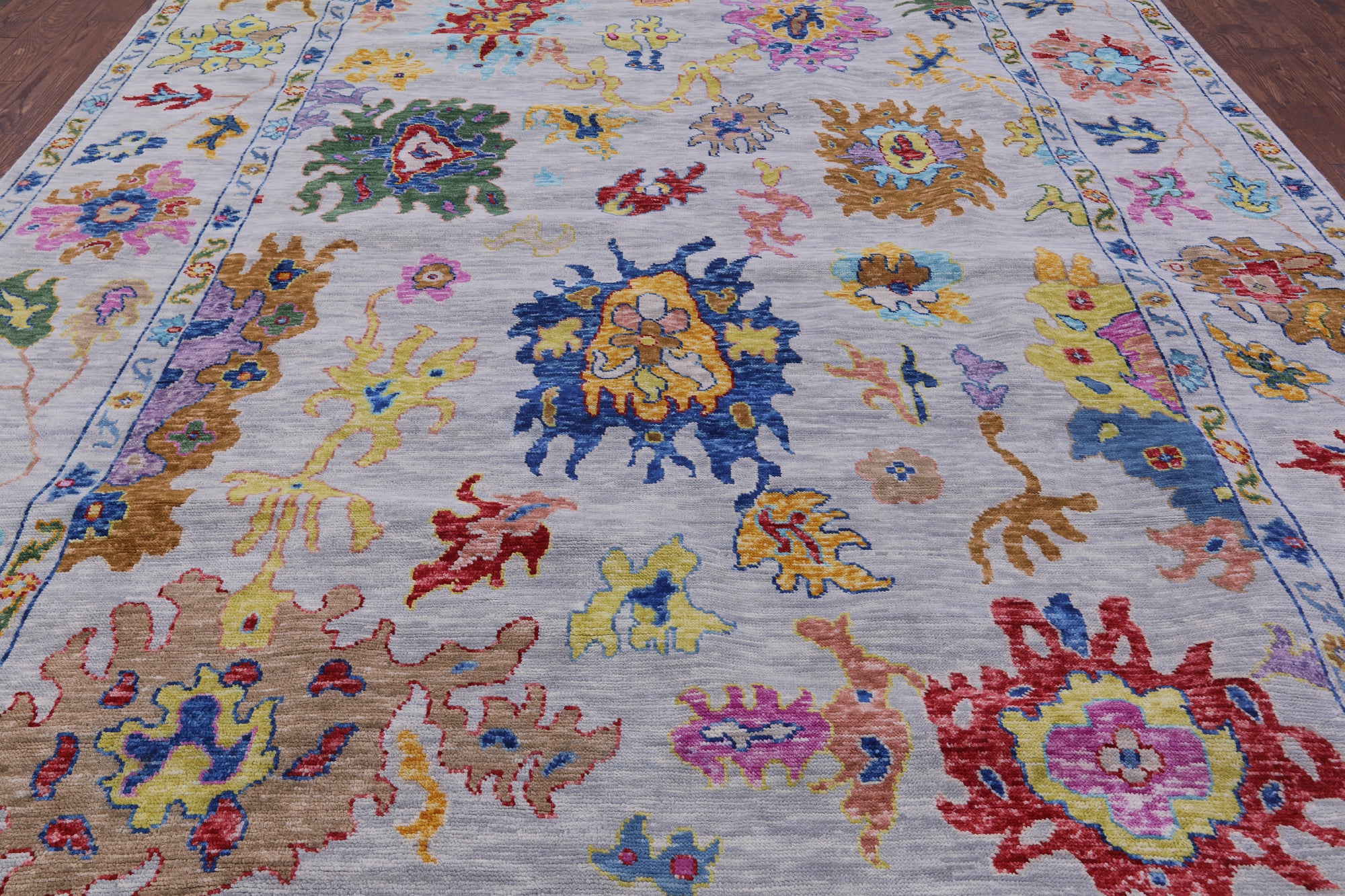 Grey Turkish Oushak Hand Knotted Wool Rug - 10' 2" X 14' 0" - Golden Nile