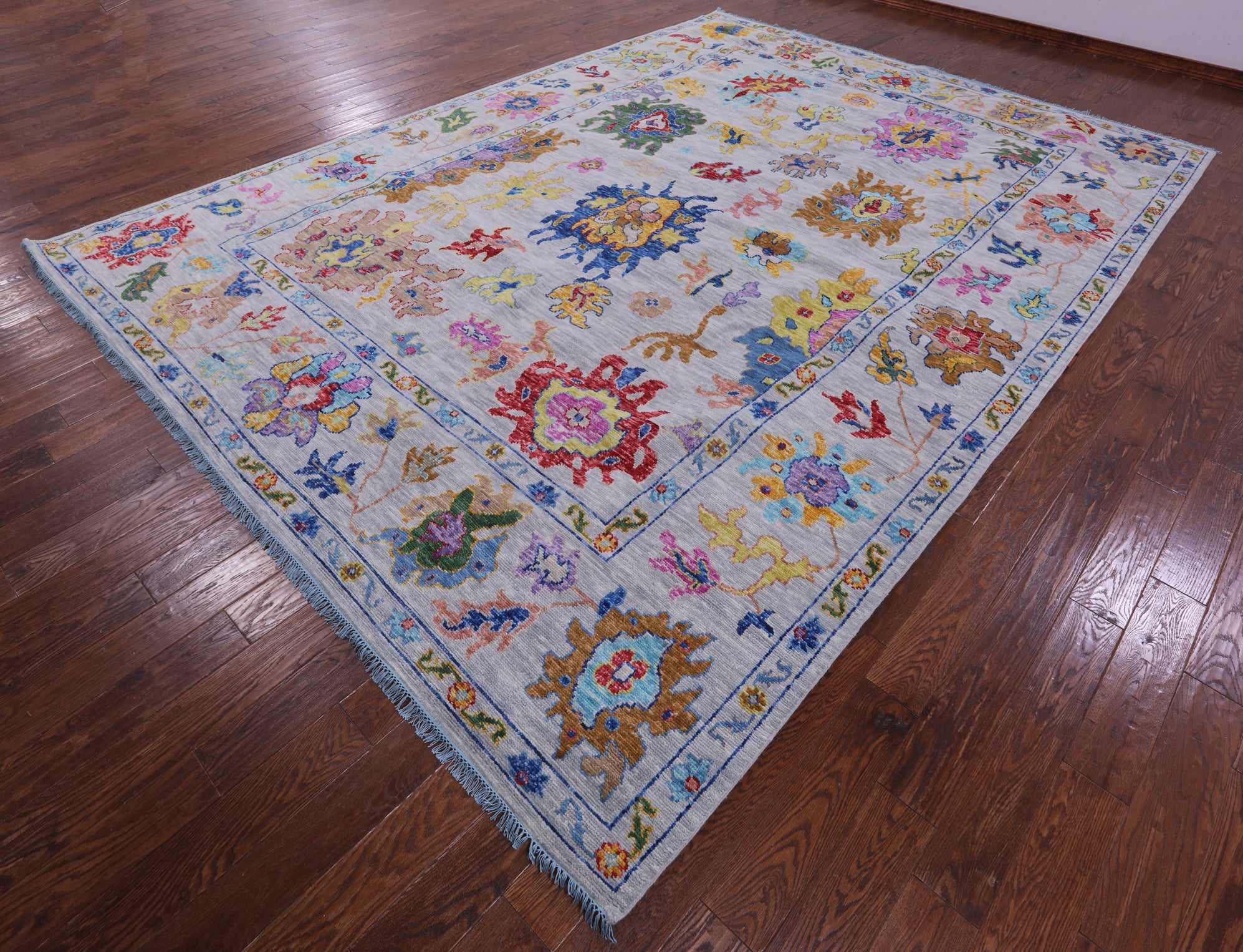 Grey Turkish Oushak Hand Knotted Wool Rug - 10' 2" X 14' 0" - Golden Nile