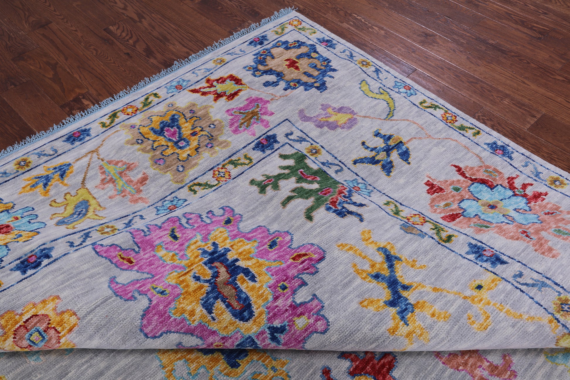 Grey Turkish Oushak Hand Knotted Wool Rug - 10' 2" X 14' 0" - Golden Nile