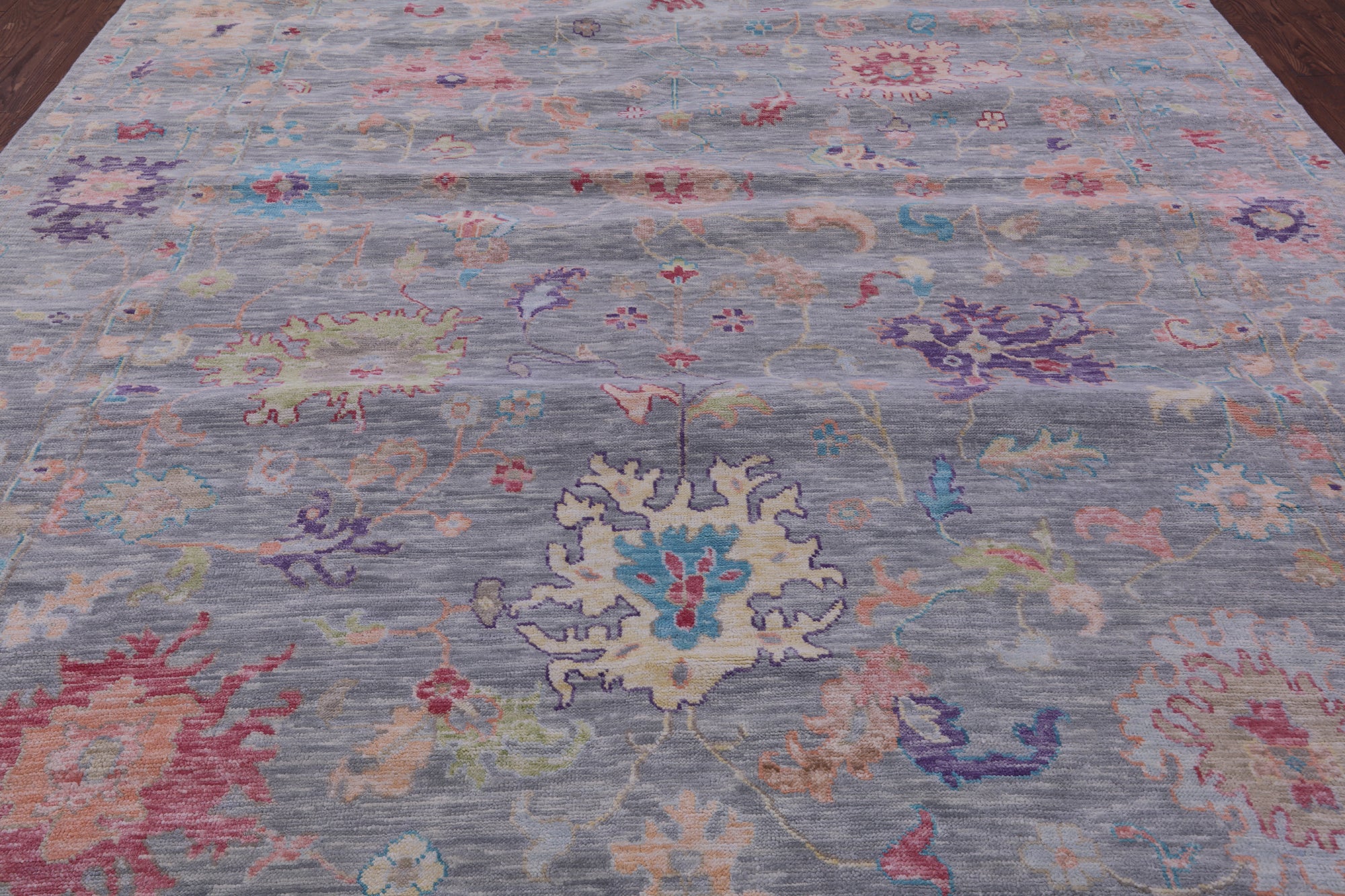 Grey Turkish Oushak Hand Knotted Wool Rug - 10' 2" X 13' 11" - Golden Nile