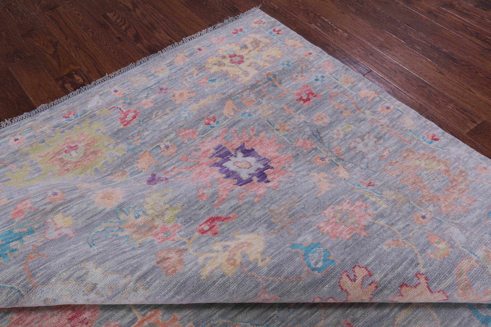 Grey Turkish Oushak Hand Knotted Wool Rug - 10' 2" X 13' 11" - Golden Nile