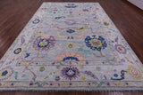 Grey Turkish Oushak Hand Knotted Wool Rug - 10' 2" X 13' 11" - Golden Nile