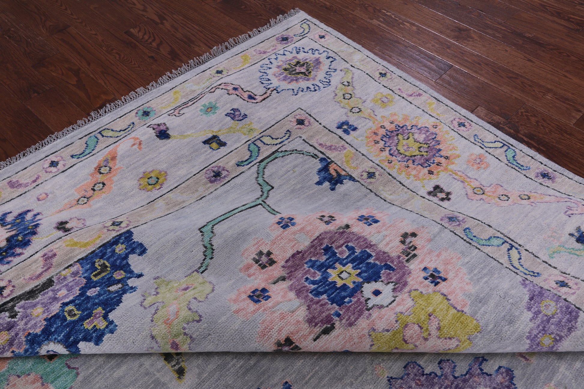 Grey Turkish Oushak Hand Knotted Wool Rug - 10' 2" X 13' 11" - Golden Nile