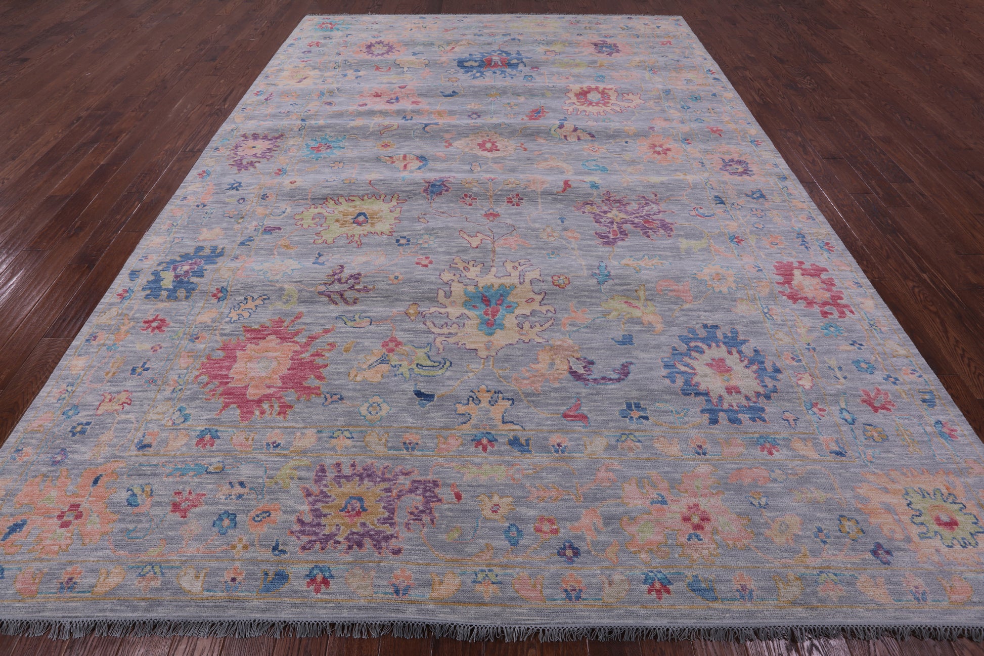 Grey Turkish Oushak Hand Knotted Wool Rug - 10' 2" X 14' 0" - Golden Nile