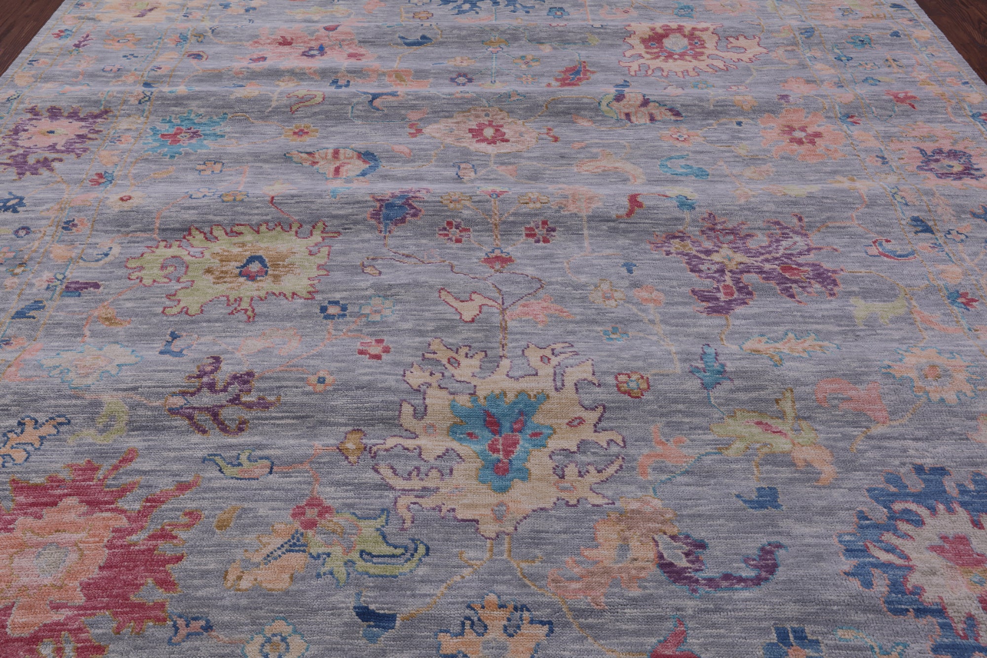 Grey Turkish Oushak Hand Knotted Wool Rug - 10' 2" X 14' 0" - Golden Nile