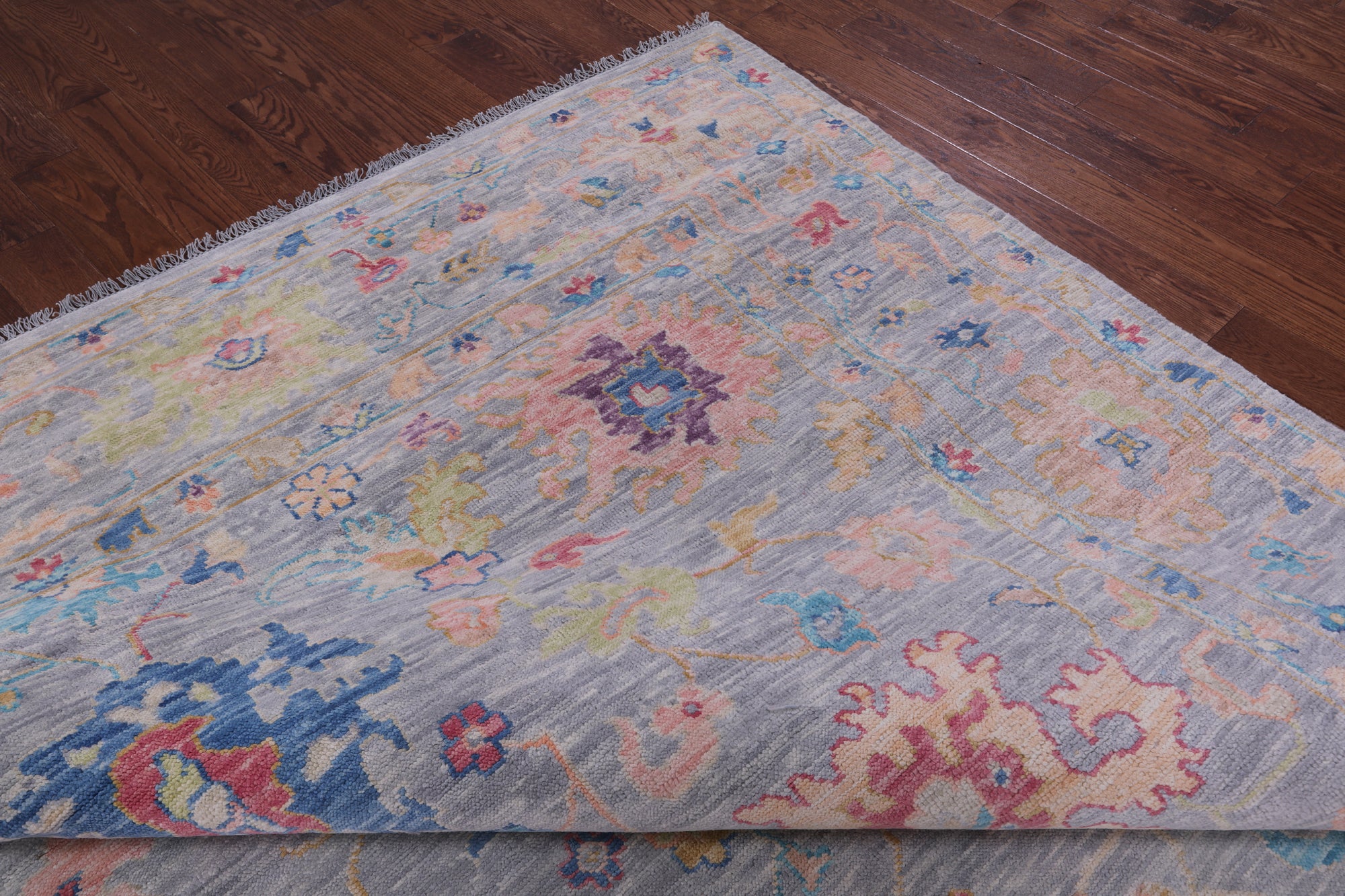 Grey Turkish Oushak Hand Knotted Wool Rug - 10' 2" X 14' 0" - Golden Nile