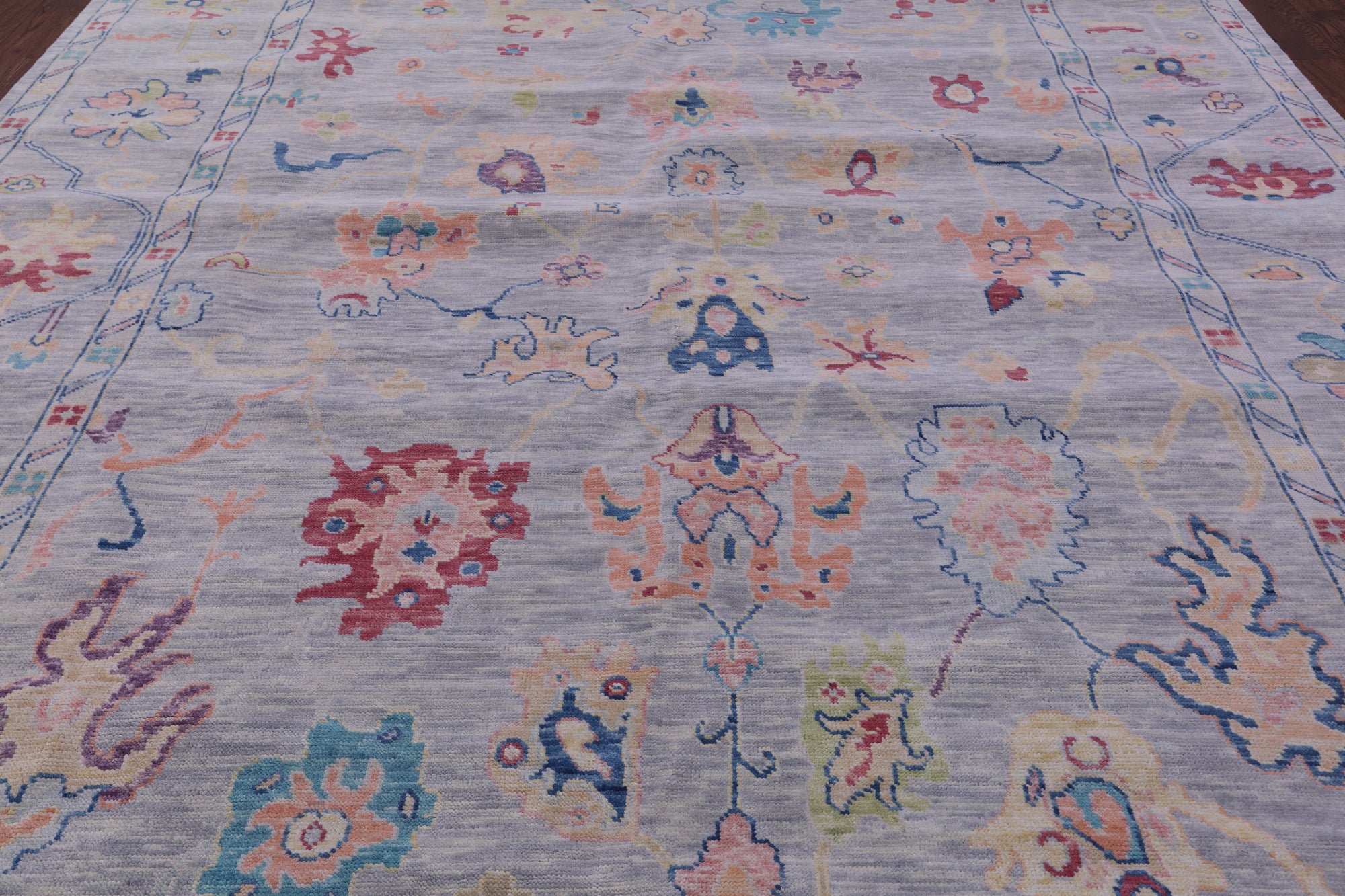 Grey Turkish Oushak Hand Knotted Wool Rug - 10' 1" X 13' 11" - Golden Nile
