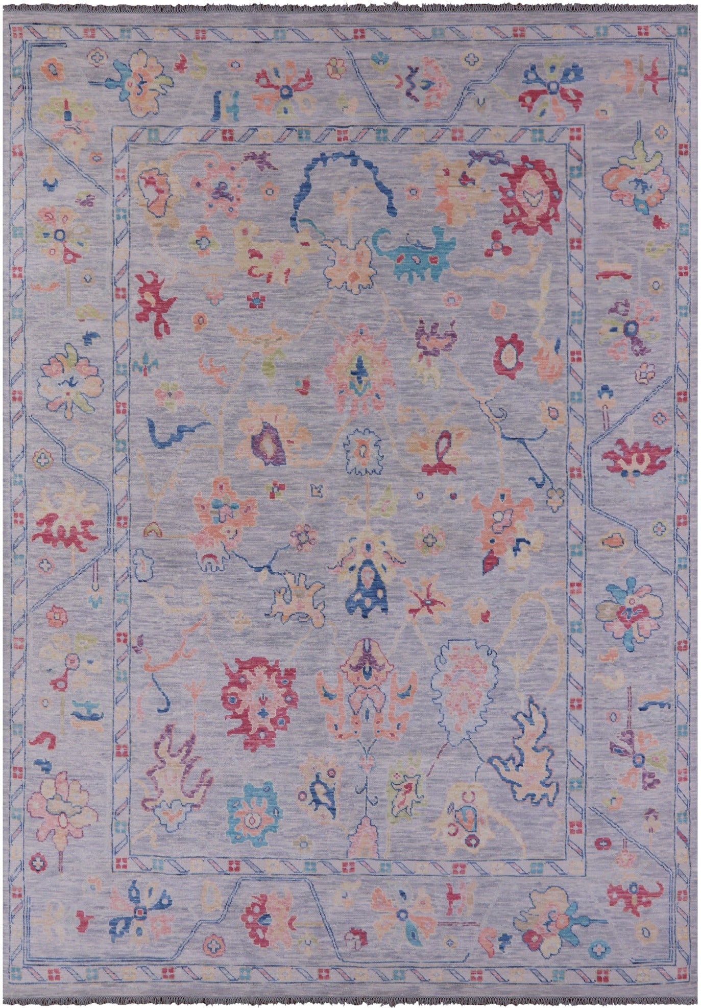 Grey Turkish Oushak Hand Knotted Wool Rug - 10' 1" X 13' 11" - Golden Nile