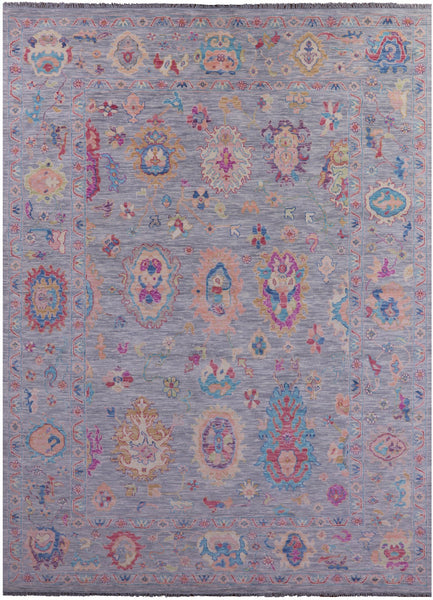 Grey Turkish Oushak Hand Knotted Wool Rug - 9' 10" X 13' 9" - Golden Nile