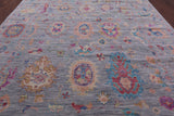 Grey Turkish Oushak Hand Knotted Wool Rug - 9' 10" X 13' 9" - Golden Nile