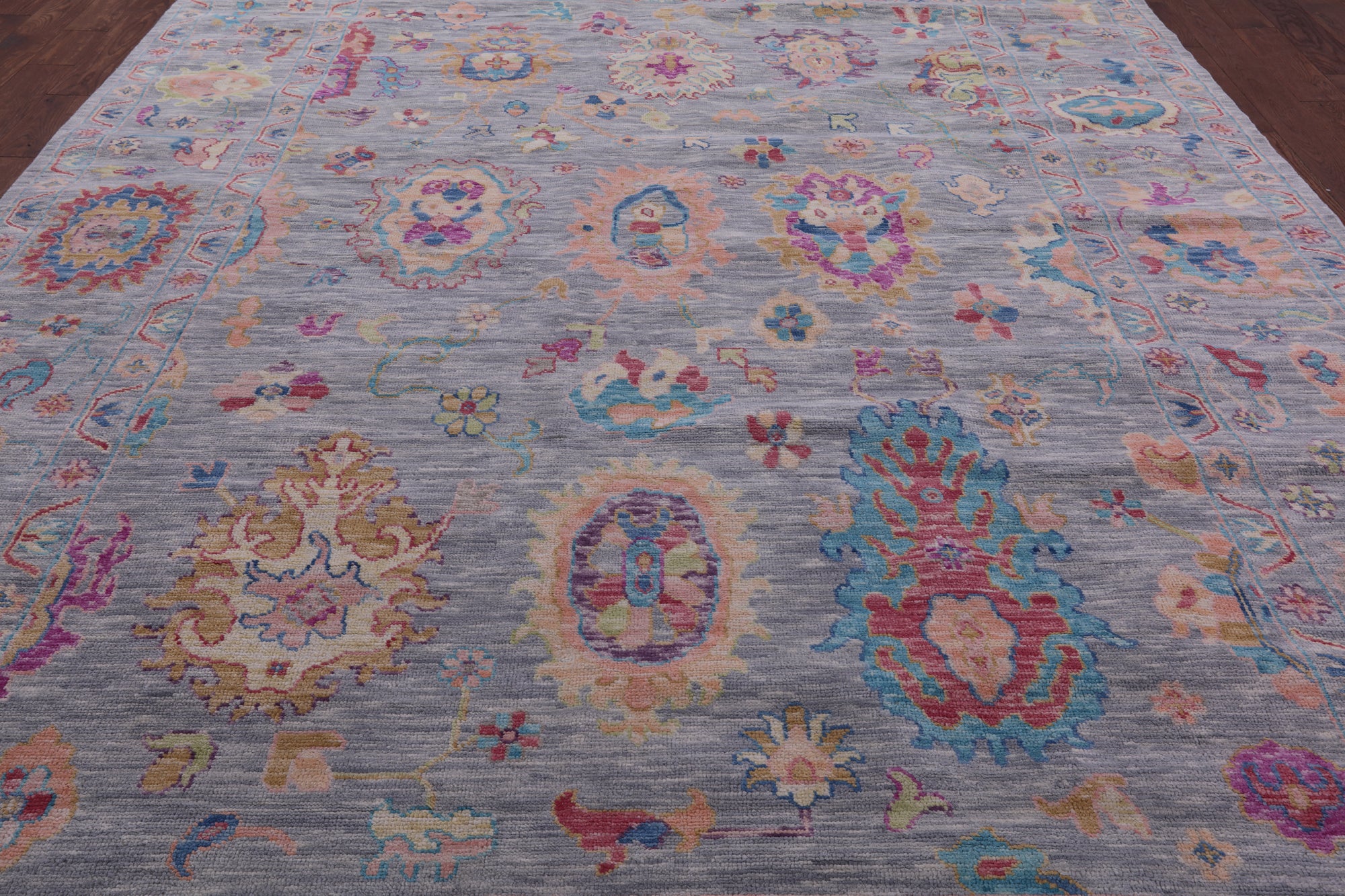 Grey Turkish Oushak Hand Knotted Wool Rug - 9' 10" X 13' 9" - Golden Nile