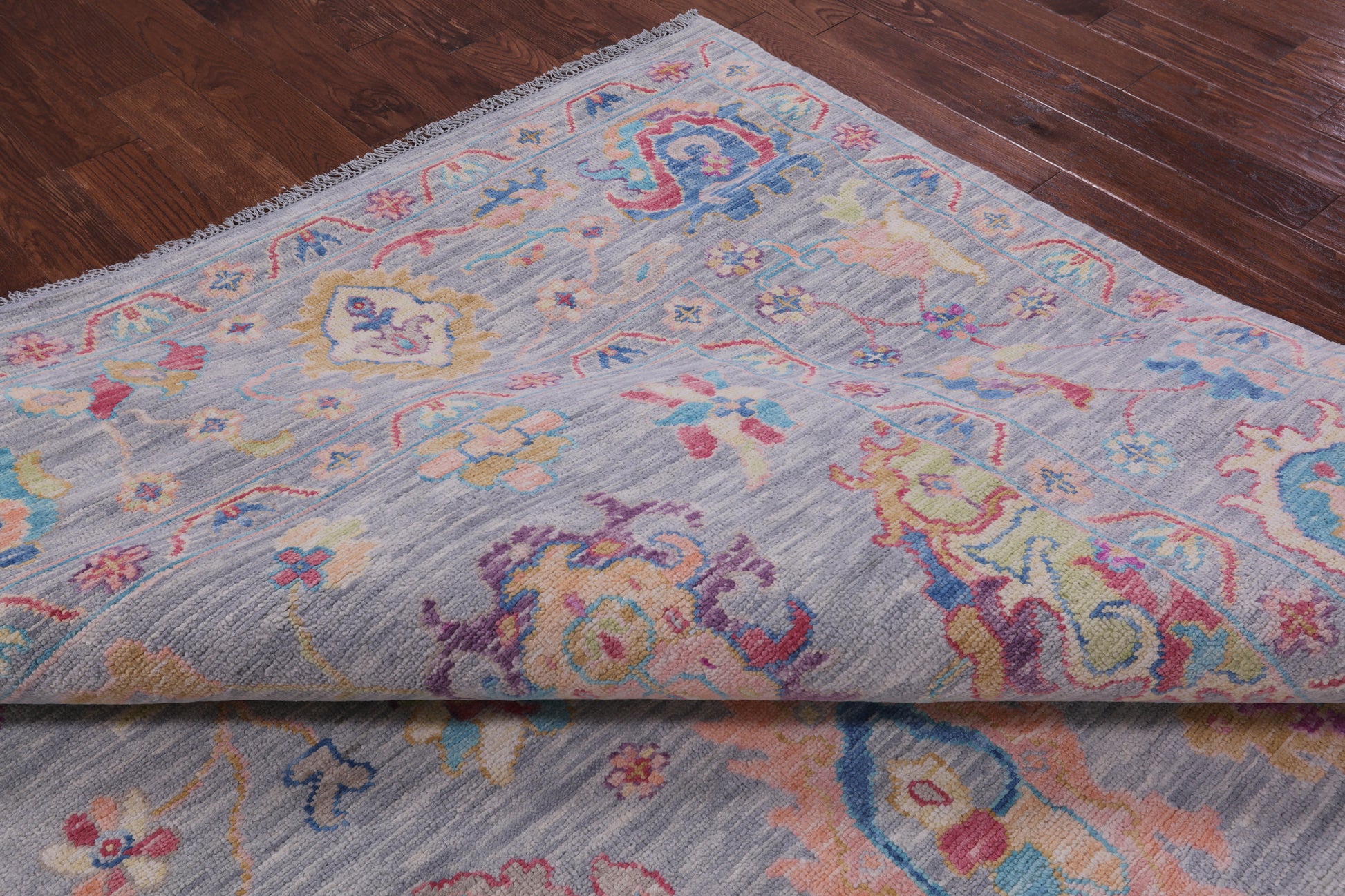 Grey Turkish Oushak Hand Knotted Wool Rug - 9' 10" X 13' 9" - Golden Nile